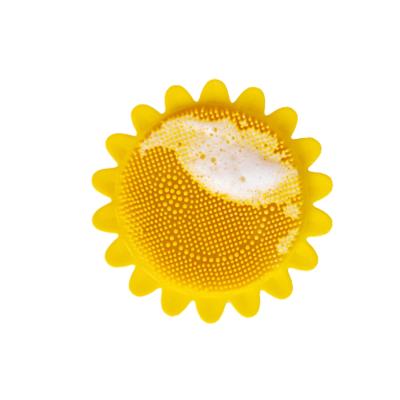 China All Natural Baby Shower Head Massage Brush Flower Shape Baby Bath Silicone Brush for sale