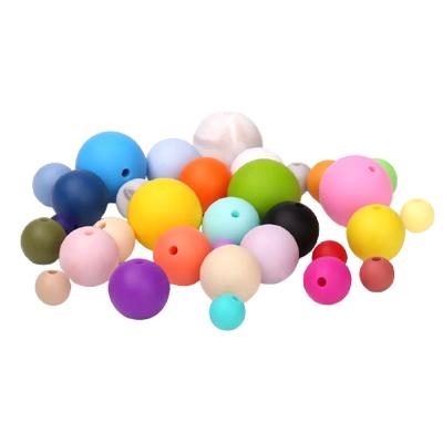 China Wholesale Baby 12mm Teether 15mm BPA Free Round Soft Food Grade Soft Teething Silicone Chew Beads for sale