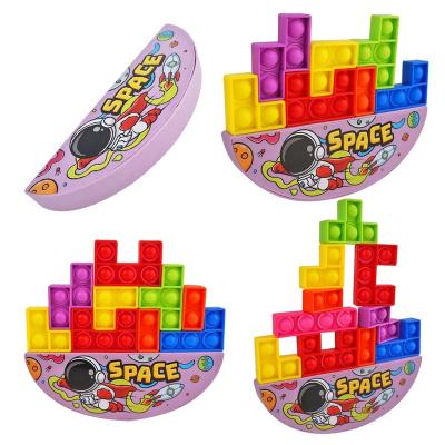 China Silicone Pushing Noise Puzzles Wobbler Push Pop Tumbler for Kids Stacking Toys Jigsaw Bubble Montessori Sensory Toys for sale