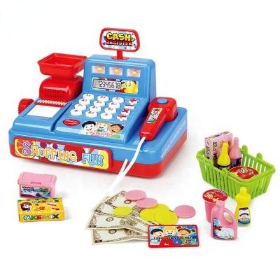 China SNAPSHOT Kids Learning Toy Plastic Supermarket Shopping Baskets Game Kids Cash Register With Sound for sale