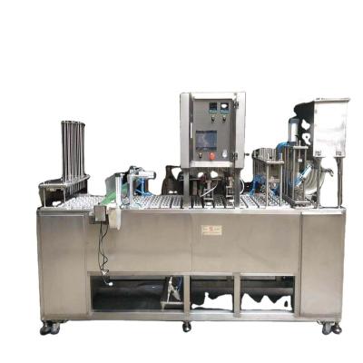 China Automatic Food Water Cup Filling Sealing Machine With Washing Cups for sale