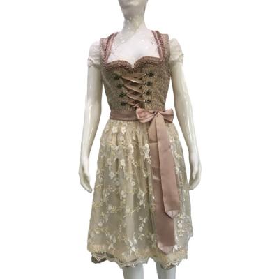 China Custom bavarian traditional damen oktoberfest dirndl german polyester antistatic trachten dirndl for sale