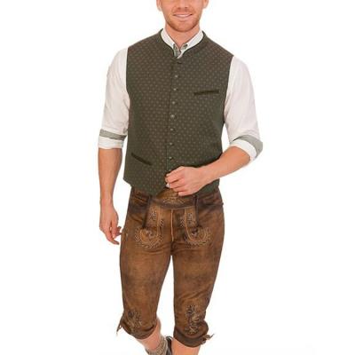 China Anti-wrinkle tradition custom bavarian oktoberfest gents green vest for sale for sale