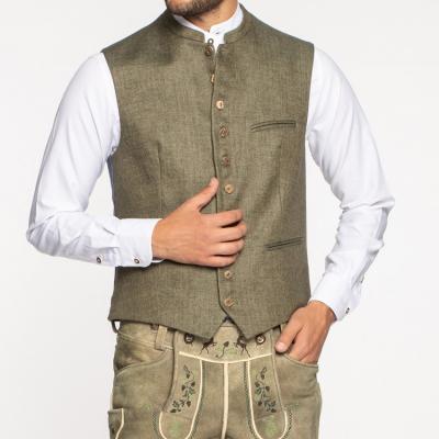 China Anti-wrinkle OEM Service 100% OEM Bavarian Canvas Vest Traditional German Mens Vests for sale