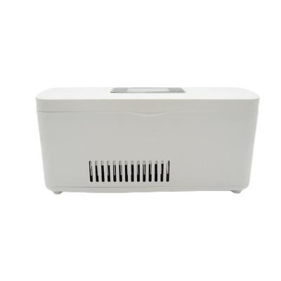 China COMPRESSOR Coolers Box Portable Mini Fridge Outdoors White 455Ml Medicine Insulin Box Custom Small Cooler Lithium Battery7800Mah for sale