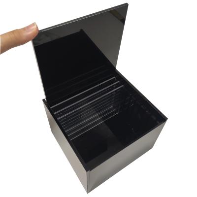 China Custom Handmade Luxury Acrylic Lash Box Designer of 10 Lash Tiles Eyelash Box Black for sale