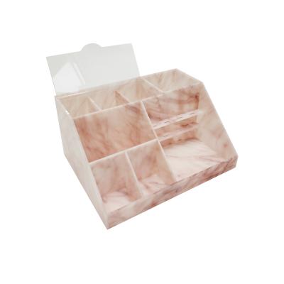 China Handmade Acrylic Eyelash Dolly Cart Eyelash Packaging Case Marble Eyelash Extension Tool Supplies Organizer for sale