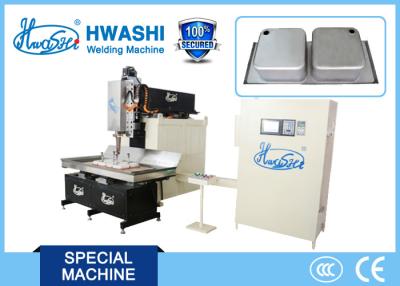 China Máquina inoxidable de la soldadura al acero de la costura automática del CNC de la CA de la garantía de un año 9.5V de Hwashi para el fregadero de /Restaurant del hotel en venta