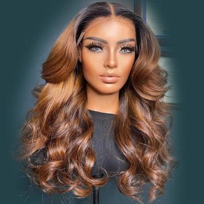 China Customized Colored Deep Curly Lace Front Human Hair Wigs Transparent Lace Front Wigs Pre Plucked Brazilian Body Wave Wigs Bleached Knots for sale