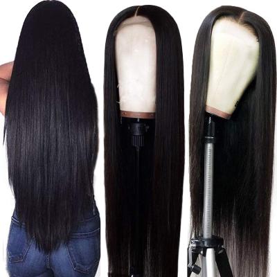 China Glueless Wigs with 4 Combs (Two Sides & Front & Back). Wholesale LWIGS Straight 360 Lace Front Wig Brazilian Human Hair Wigs For Color Women 360 Lace Frontal Wig Can Do HighPonytail for sale