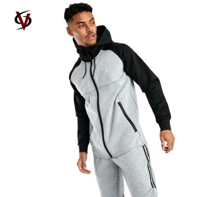 China Joint Color Custom Blank Sportswear Cotton Zipper Jackette Mens Jogger Tracksuit For Men for sale