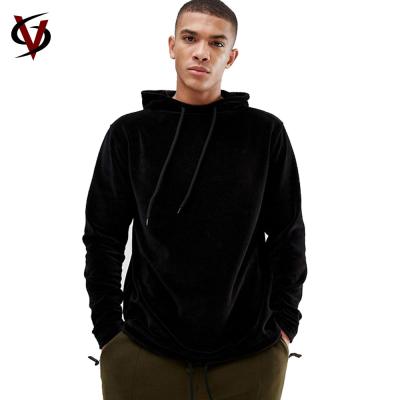 China Custom High Quality Long Sleeve Velour Pullover Hoodies For Men for sale