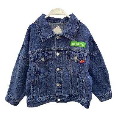 China 2022 Spring Breathable Wholesale Embroidered Children's Blue Denim Jacket Denim Jacket for sale