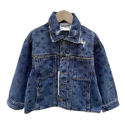 China 2022 spring fashion breathable denim jacket for boys and girls, blue denim jacket for boys for sale