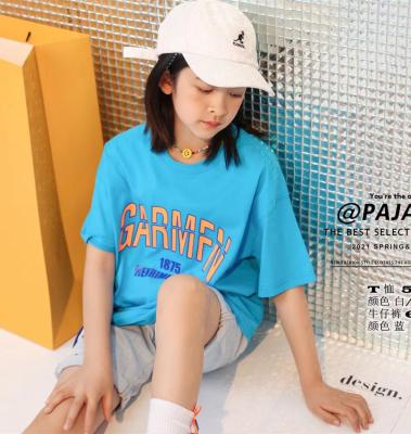 China Wholesale High Quality Anti-pilling Children's T-shirts 100% Breathable Cotton Colors Printed Girls and Children's T-shirts for sale