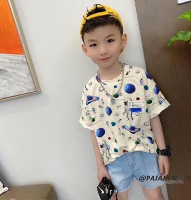 China Brand new children's clothing 2022summer anti-pilling juice papaya cotton t-shirt for boys and girls, round neck short sleeve T-shirt for sale