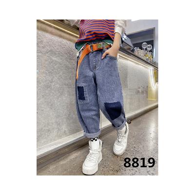 China Color Matching Fade Proof Professional Manufacture Boys Autumn/Winter Jeans 110-160cm Korean Loose Denim Pants For Kids for sale