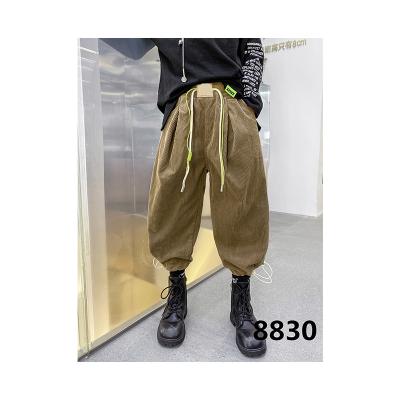 China Fall And Winter Color Fade Proof Factory Directly Provide Boys' Corduroy Black/Brown/White Korean Style Harlan Kid's Pants Solid Color for sale