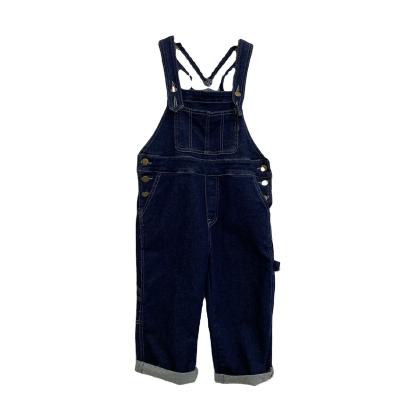 China 2022 style spring children's wear high quality children's wear sling baby jeans pants child wear anti-wrinkle sling for sale