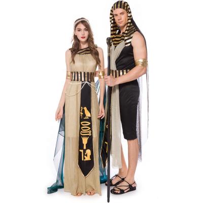 China Polyester Egyptian Pharaoh Man Dance Costume Adult King Of Egypt Costumes Performance Couple Halloween Costume for sale