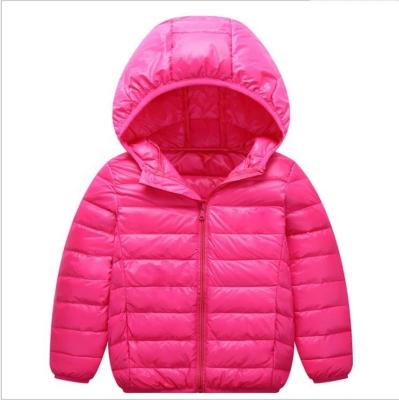 China Girls Duck Down Jacket Custom Logo Kid Winter Warm Hooded Jacket Anti-wrinkle Small Ultralight White for sale