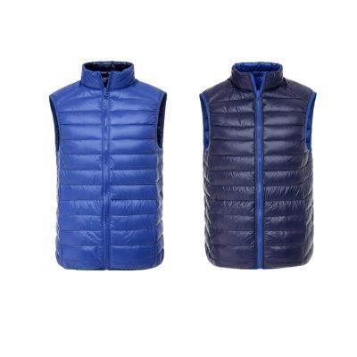 China High Quality Double Side Waterproof Men's Lightweight Down Vest Warm Ultralight Double Face Men's Outdoor Windproof Vest for sale