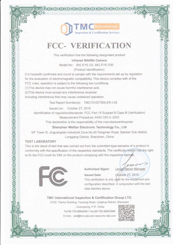 FCC - Shenzhen Welltar Electronic Technology Co., Ltd.