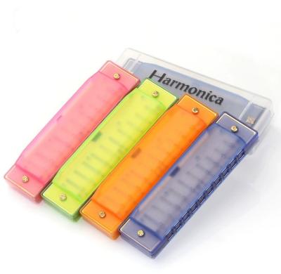 China Resin OEM Accepted Ethnic Musical Instrument Harmonica Colorful ABS Toy 10 Hole Children Souvenir for sale