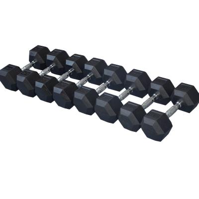 China Eco-friendly Strengthen Muscle Gym Equipments China Set of 40 Pound Pounds Iron Hex Dumbbells for sale