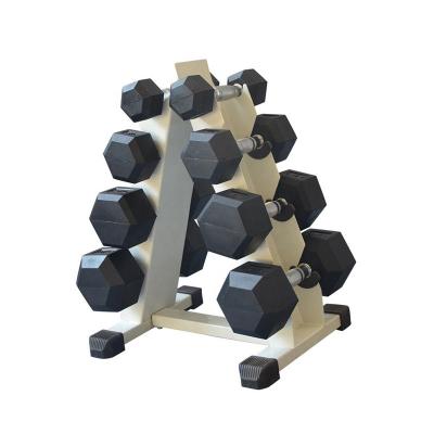 China Cheapest Adjustable Gym Eco - Friendly Equipments Iron Rubber Hex Dumbbells Set for sale