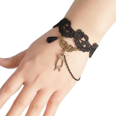 China Cat Vintage Lace Friendship TRENDY Handmade Bracelet For Lady Gothic Party Jewelry Women Accessories Wrist Jewelry Bangle for sale