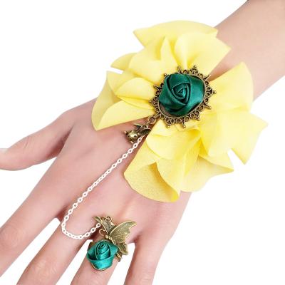 China TRENDY New Fashion Large Flower Bangles Bracelets For Women Wrist Jewelry Gothic Accessories for sale