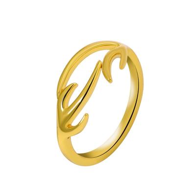 China CLASSIC Vintage Gold Plated Silver Color Women Rings Jewelry Antler Rings for sale