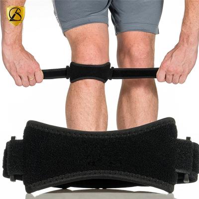 China Shock Absorb Brace Copper Sports Adjustable Strap Support Patella Knee Breathable Belt With Gel Pad for sale