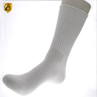 China Breathable Copper Brace Screw Wide Non-Binding Diabetic Sock for Men in White and Black for sale