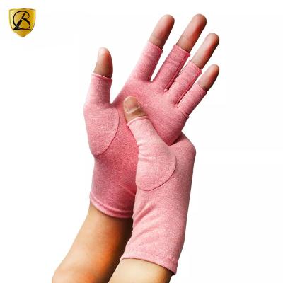 China Arthritis Copper Brace Rose Cotton Lycra Compression Glove For Joint Heal Therapy Arthritis Pain Relief for sale