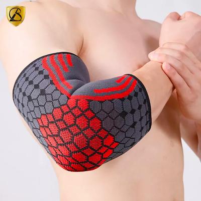 China Wear Copper Brace Sports Weaving Sillicon Elbow Pad For Preventing Joint Impact for sale