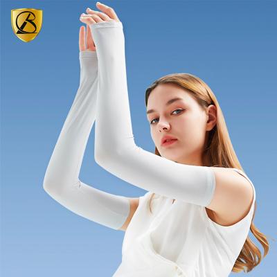 China Reusable Copper Brace and Mounts Summer Outdoor Training, UV Protection, Sunshade, Breathable Arm Guards, Ice Silk Sleeves for sale