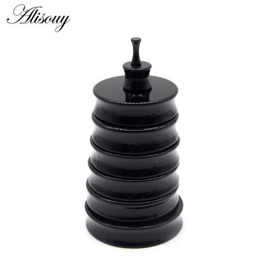 China TRENDY Alisouy 2PC 3mm-50mm Big Size White Black Acrylic Saddle Ear Plug Saddle Expander Stretcher Piercing Ear Gauge Kit Body Jewelry for sale