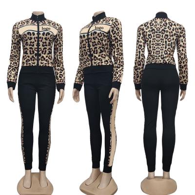 China 2022 New European and American border women's leopard printing leisure commuter printing QUICK DRY two-piece set for sale