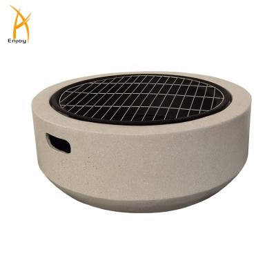 China Stored Fire Pit With Charcoal Rack For Outdoor BBQ Wood Burning Concrete Fire Pit for sale