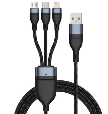 China 5A 100W Cable USB multifuncional Nylon Trilhado 5 em 1 Cable de Carregamento USB à venda