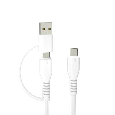 China Blanco 3A salida 2 en 1 cable de carga trenzado para teléfono 1m / 2m longitud personalizada en venta