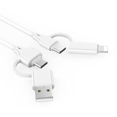 China Color negro / blanco 4 en 1 cable USB TPE 3A CC60W / CL27W longitud 1m cable de carga en venta