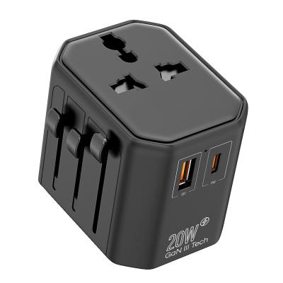 China Universal Travel GaN Power Adapter 20W weltweites internationales Wandladegerät zu verkaufen