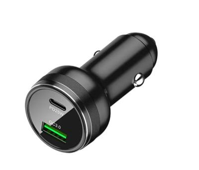 Chine 2 ports Dual Type C USB Chargeur de voiture Adaptateur de puissance de charge rapide à vendre