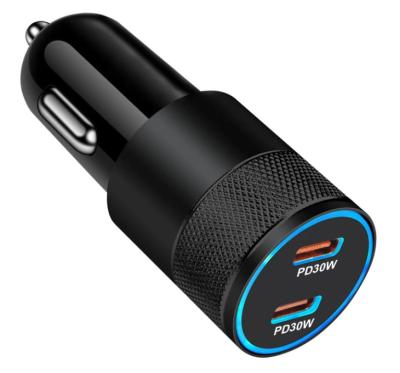 China USB A  Car Charger PD 60W  Smart Phone Mini Car Power Adapter for sale