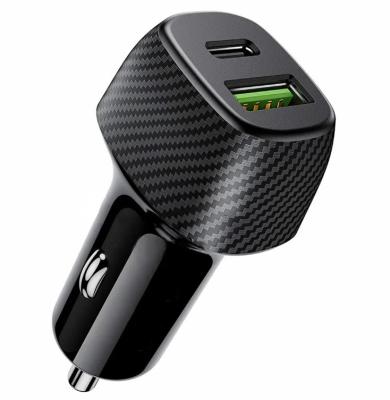 China Fast Charging USB Car Charger Aluminum Alloy PD 18W Type C Car Fast Charger for sale