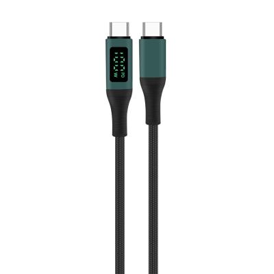 China Gebreide oplaadkabel C-C100W met E-MARK 5A Fast Charging Digital Display Cable Te koop