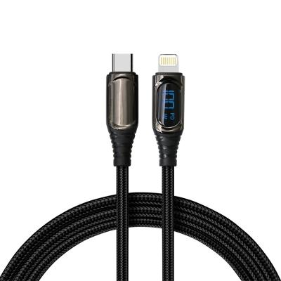 China Braided Multi Function Charging Cable CC60W / CL27W Fast Charging Digital Display Cable for sale